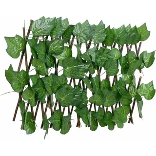 Rankgitter mit Künstlichem Weinlaub Erweiterbar Grün 180x20 cm