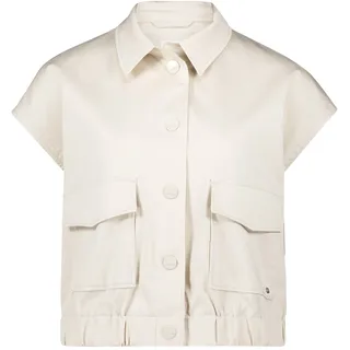 Shirtweste BETTY & CO "Sommerweste mit Kragen", Damen, Gr. 42, grau, Obermaterial: 61% Baumwolle CO. 34% Polyester PES. 5% Elasthan EL., Westen Shirtweste