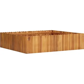 Garten-Hochbeet 100 x 100 x 25 cm Massivholz Akazie - Braun