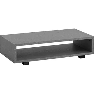WOHNLING Couchtisch 100x50x25 cm Grau Sofatisch in Beton-Optik Modern Wohnzimmertisch Rechteckig mit Stauraum Loungetisch Schlicht Kaffeetisch Groß - Grau