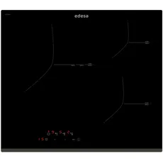 Edesa EVT-6328 B/A Strahlende Glaskeramikplatte mit abgeschrägtem Frontrahmen, 3 Strahler, Touch-Bedienfeld, 9 Leistungsstufen, Sicherheitsverriegelung, Restwärmeanzeige, Schwarz