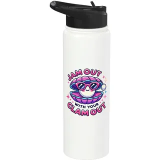Jam Out With Your Clam Out Lustiger Partyclub-Abend für Mädchen Stainless Steel Insulated Water Bottle