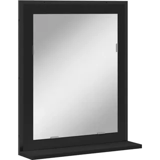vidaXL Badspiegel mit Ablage Schwarz 50x12x60 cm Holzwerkstoff