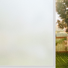 rabbitgoo Fensterfolie Blickdicht Sichtschutzfolie Fenster Selbsthaftend, Milchglasfolie Statisch Haftend 44.5 x 300 cm ohne Klebstoff Folie Fenster Sichtschutz Anti UV für Zuhause Büro Matt