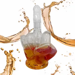 Mad Monkey Whiskey Geschenke für Männer, Mittelfinger Deko, Whisky Karaffe, Glaskaraffe mit 750 Milliliter Füllvolumen