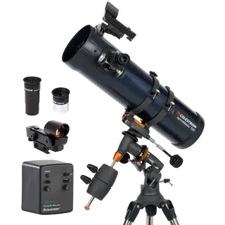 Celestron AstroMaster 130EQ Motor Drive Newtonian Reflector Telescope, Dark Blue