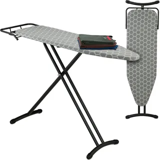 Bügelbrett für Dampfbügeleisen - 110 x 33 cm - waschbarer Bezug - Grau