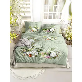 IRISETTE Wave 8711 Floral Grün 135 x 200 cm + 2 x 80 x 80 cm