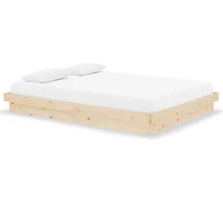 vidaXL Massivholzbett 140x190 cm - Braun