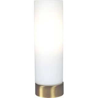 Näve Leuchten Tischleuchte mit E14 Tischleuchte mit E14 Tischleuchten - Glas-/Tischleuchte H: 20cm weiß, Tischlampe aus Metall und Glas in messing, E14-Fassung - Gold