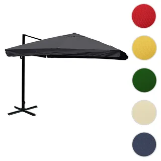 Gastronomie-Ampelschirm HWC-A96, 3x4m (Ø5m) Polyester Alu/Stahl 26kg ~ Flap, anthrazit ohne Ständer