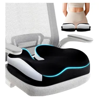 Sitzkissen – Ergonomisches, verdicktes Memory-Schaum Sitzkissen für Bürostühle, Abnehmbarer Riemen & Rutschfestes Autositzkissen für Bürostühle, Gamingstühle & Rollstühle, Unterstützung bei langem Sitzen
