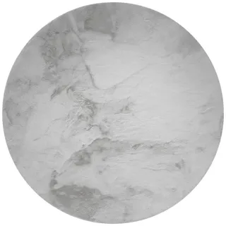 benuta Nest Kunstfell-Teppich Dave Grau ø 80 cm rund , Textil , Beton Optik , Rund , 80x80 cm , Gots , wasserabweisend , Teppiche und Böden, Teppiche