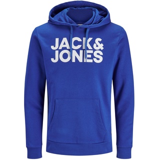 JACK & JONES Kapuzensweatshirt mit Brustprint in Schwarz-XXL