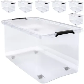 Aufbewahrungsbox 6er-Set Transparent 60x40x35cm 60L stapelbar