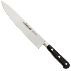 Arcos Serie Lyon - Kochmesser | Messer Arcos - Klinge aus NITRUM geschmiedetem Edelstahl 200 mm - HandGriff Polyoxymethylen (POM) - Farbe Schwarz