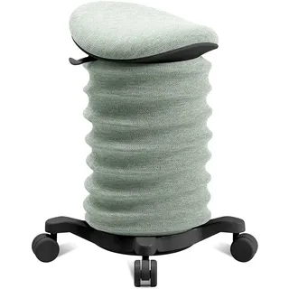 TOPSTAR Sitness 4D mit Rollen AGR-Zertifiziert Dynamischer Sitzhocker schwarz - grün, ergonomischer Bürohocker - höhenverstellbar - stärkt den Rücken - entlastet die Bandscheiben