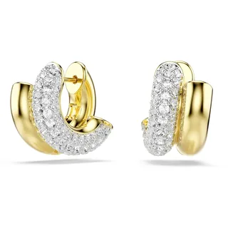 Swarovski Dextera Kreolen, Rundschliff, Mini, Weiß, Goldlegierungsschicht