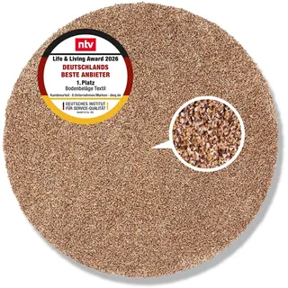 Astra rutschfeste Schmutzfangmatte innen waschbar - Beige ca. 80 cm (Rund) | Saugfähige Sauberlaufmatte Innenbereich Entra SAUGSTARK pflegeleicht Sauberlaufmatte 100% Baumwolle Türmatte robust Fußmatte