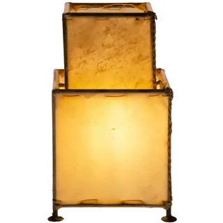 Tischlampe Orient Lampe Leuchte Boho Beige Metall 25cm Orientalisch Handarbeit
