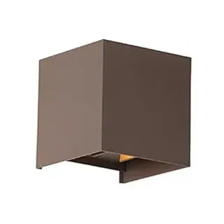 Qazqa led Modern außen Up and Down Wandleuchte, Außenlampe, Wandlampe für den Garten - Edwin - Rostbraun, Landhausstil, inkl. 6W integrierter LED, 10cm, IP54, Würfel