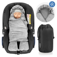 Bild von Einschlagdecke mit Füßen für Babyschale und Kindersitz - Winter - Grau