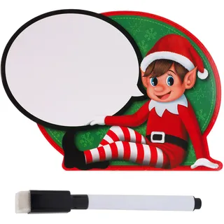 Toyland® Selbststehendes, wiederbeschreibbares Elfen-Messageboard und Whiteboard-Stift – neuartiges Weihnachtszubehör