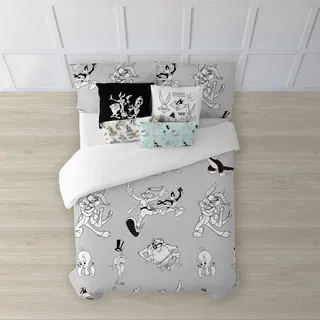 BELUM | Looney Tunes Bettbezug | Looney Tunes BN | Bettbezug 100% Baumwolle | Bettbezug (Bett 150/160 (240 x 240 cm)