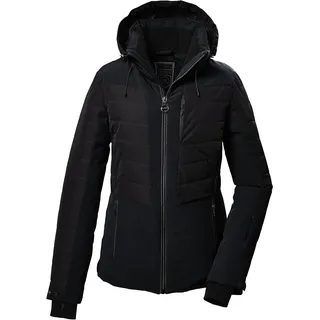 KILLTEC Damen Skijacke/Funktionsjacke in Daunenoptik mit abzippbarer Kapuze und Schneefang KSW 309 WMN SKI QLTD JCKT, schwarz, 40, 42037-000