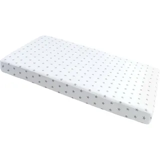 Medi Partners Spannbettlaken 60x120 Baby Bettlaken Kinderbett Spannbetttuch 100% Baumwolle - Fitted Kinder Sheet Bettwäsche Babymatratze Schlafsack Babybett (graue Sterne mit Weiß)