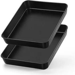 HaWare Antihaft Backblech 2er Set, Edelstahl Mini Auflaufform Tiefes Ofenblech, Rechteckiges Kuchenform Backform für Brownies Lasagne, 23,8 x 17,9 x 5 cm, Rostfrei & Schwerlast, Leicht zu Reinigen