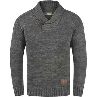 Schalkragenpullover SOLID "Schalkragenpullover SDPhil", Herren, Gr. XXL, grau (dunkelgrau), Obermaterial: 100% Baumwolle CO., Pullover Schalkragenpullover