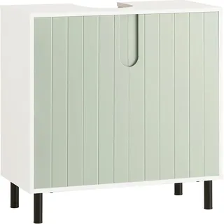 Waschbeckenunterschrank - Bad-Unterschrank - 60×30×60 cm - Verstellbare Einlegeböden - Zum Selbstaufbau - Hellgrün