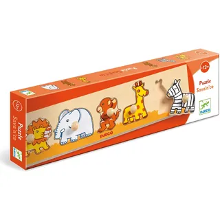 DJECO - DJECOEinrastbares Puzzle und Puzzle Savan & Co, Mehrfarbig (15)