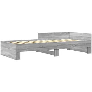 vidaXL Bettgestell Grau Sonoma 90x200 cm Holzwerkstoff