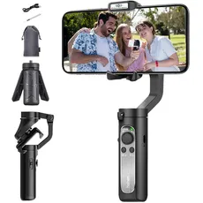 hohem iSteady X ISX01B Tragbarer 3-Achsen-Gimbal-Stabilisator für iPhone und Android-Smartphone, zusammenklappbar, Ultraleicht, Schwarz