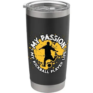 Meine Leidenschaft Mein Kickballspieler Kickballtrainer Kickballspieler Doppelwandiger Edelstahl-Thermobecher
