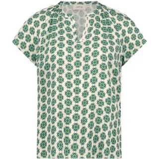 Cartoon Klassische Bluse "Blusenshirt mit Rüschen", grün, blau