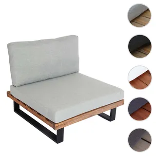 Mendler Lounge-Sessel HWC-H54 Garten-Sessel  hellbraun/hellgrau