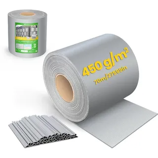VOUNOT® PVC Sichtschutzstreifen für Doppelstabmatten 70m x 19cm, 40 Befestigungsclips, Sichtschutz Zaunfolie für Stabmattenzaun, Gartenzaun, Zaun, Hellgrau