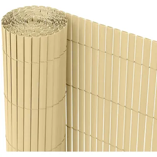 Ribelli® PVC Sichtschutzmatte Sichtschutzzaun Sichtschutz Zaun Balkon Windschutz (140 x 500 cm, Bambus)