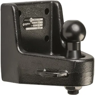 Westfalia Anschraubplatte (4-Loch) mit Kugelhals (ohne Befestigungsmaterial) - Kugelabstand horizontal 120mm / D-Wert 25,1 kN / Lochdurchmesser 10,5 mm / Lochbild 83x56mm