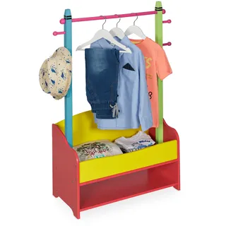 Relaxdays Kleiderständer Kinderzimmer HBT 100,5x71x30 cm bunt