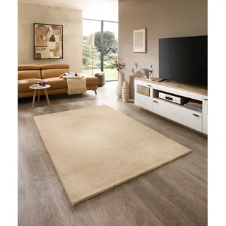 THEKO Fjell Uni Wollteppich 40 x 60 cm Beige