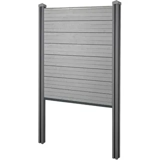 MCW WPC-Sichtschutz Savoie Zaun Windschutz WPC-Pfosten Zum Einbetonieren - Basiselement Schmal 105cm