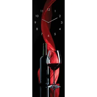 Wanduhr , Multicolor , Glas , 20x60x3.1 cm , Dekoration, Uhren, Wanduhren
