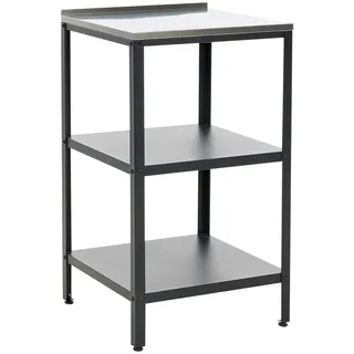 Beliani Outdoor-Kücheninsel Schwarz Silber