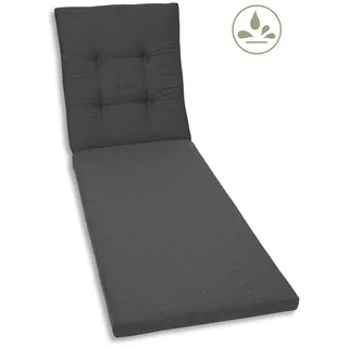 Liegenauflage GO-DE, grau (anthrazit), B:190cm H:7cm T:60cm, Bezug: 100% Polyester, Polsterauflagen, Liegenauflage, wasserabweisend
