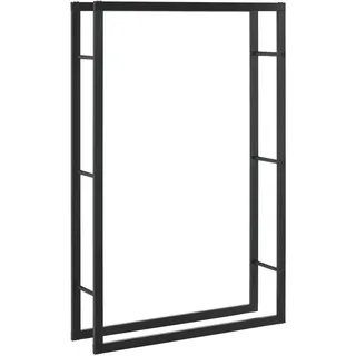 [en.casa] Kaminholzregal Täby Metall 100 x 25 x 150 cm Schwarz