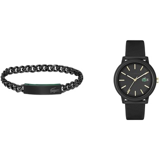 Lacoste Analog Quarzuhr für Herren mit Schwarzes Silikonarmband - 2011233 Gliederarmband für Herren Kollektion Baseline - 2040082